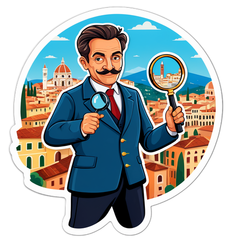 Commissario Ricciardi con lente di ingrandimento