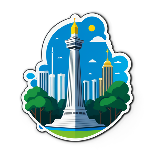 Stiker Reuni 212 di Monas