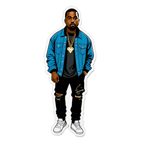 Kanye Wests Legendariske Sticker: Musikkens Mester i En Sketchy Design!