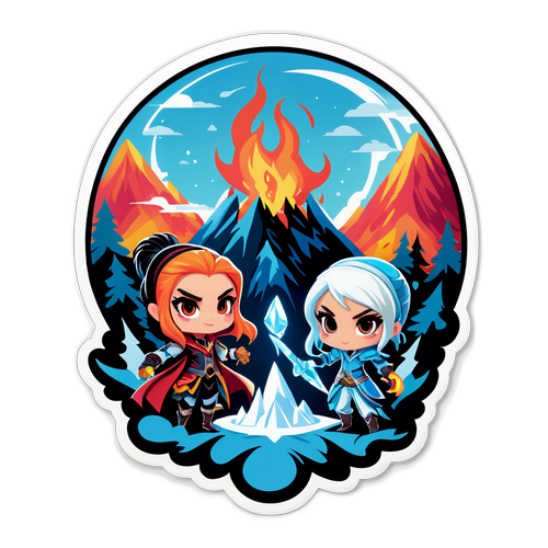 Sticker ng Pagsasanib ng Kapangyarihan ni Quinn Ember at Ice