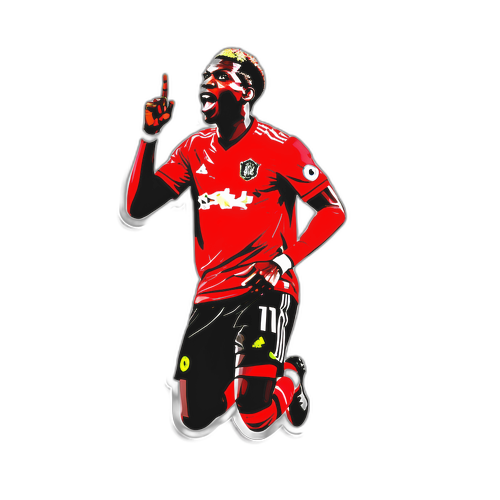 Autocollant de Pogba célébrant avec des couleurs vives