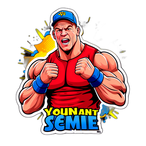 Adesivo di John Cena in stile fumetto