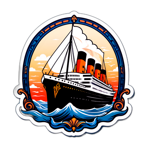 Sticker du Titanic voguant majestueusement sur l'océan