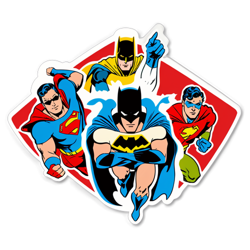 Adesivo retro della Justice League