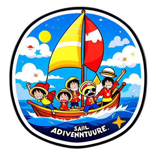 Stiker Pengembaraan Luffy dan Krew