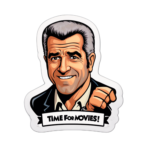 Sticker z Mel Gibsonem w wersji kreskówkowej