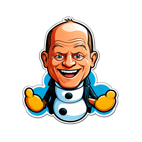 Comic-Sticker von Olaf Scholz
