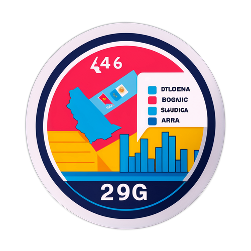 Sticker con gráficos y estadísticas sobre encuestas en la provincia de Buenos Aires, destacando tendencias electorales
