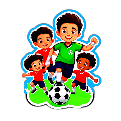 Personaggio Divertente di Pierluigi Gollini che Gioca a Calcio con Bambini