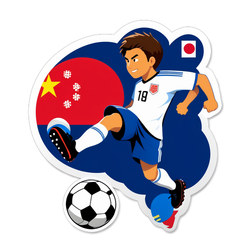 日本 vs 中国! サッカーの熱狂がこのデザインに宿る！