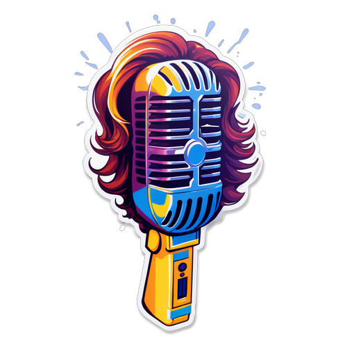 Microfoon Sticker met Celine Dion Tekst