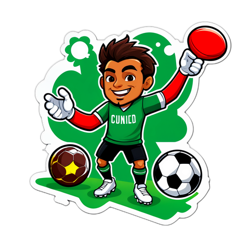 Pegatina Divertida para Green Card Football