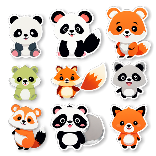 Unwiderstehliche Tierliebe: Entdecke die Spielzeug-Sticker von Panda, Fuchs und Koala!