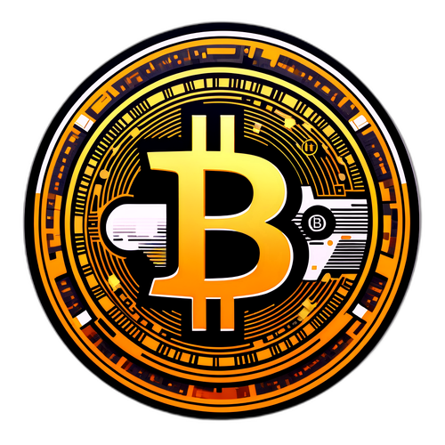 बिटकॉइन थीम वाला स्टिकर