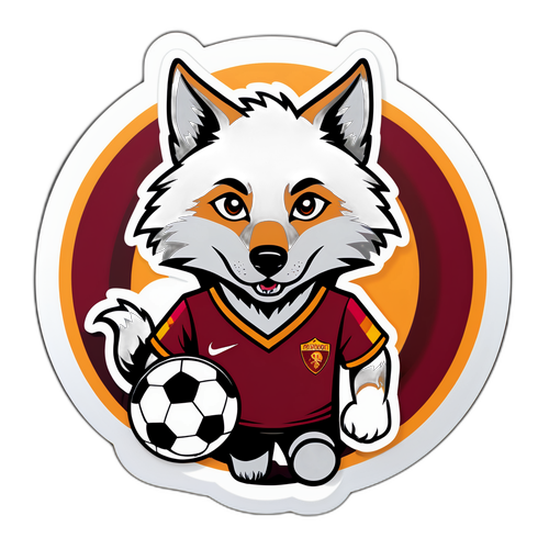 Adesivo AS Roma con Mascotte Lupo