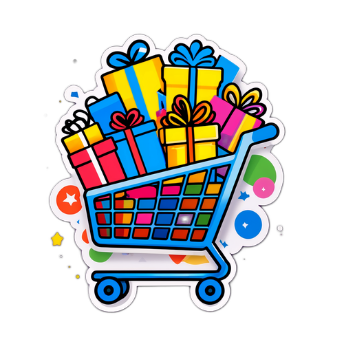 Adesivo per il Prime Day di Amazon: Carrello Pieno di Offerte