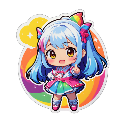 かわいいデフォルメキャラクター風のかんなはしもとのステッカー