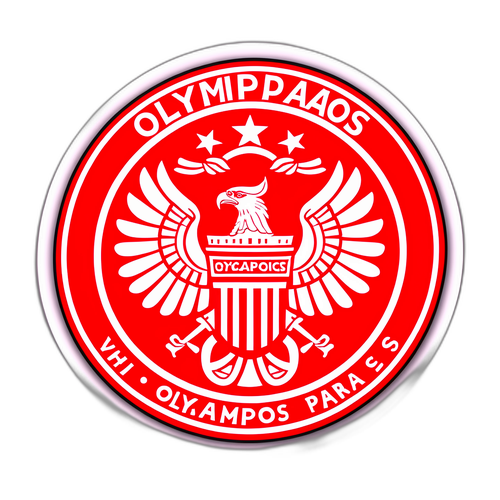 Σχεδίαση αυτοκόλλητου με λογότυπο Ολυμπιακού και στοιχεία από Παρίσι
