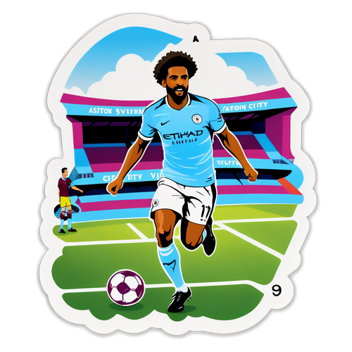 Vibrant Manchester City vs Aston Villa Sticker