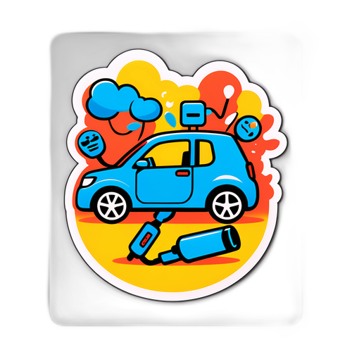 Verspieltes Design mit Elektroautoladegerätevätern, die ihre Kinder begleiten