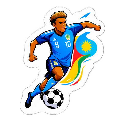 Motivierter Fußballspieler in dynamischer Pose