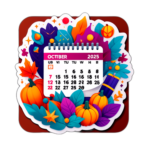 P sticker kalender interaktif Oktober 2025