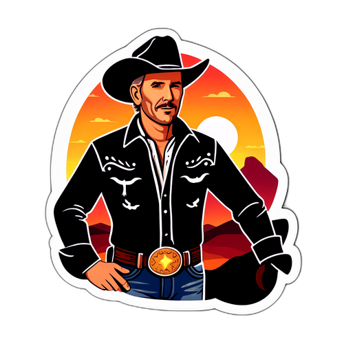 Cuki matrica Kevin Costner cowboyként naplementében