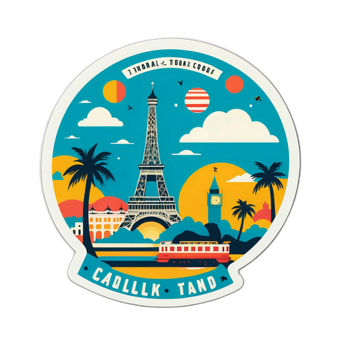 विंटेज ट्रैवल स्टिकर डिज़ाइन