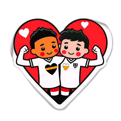 Valencia és Bilbao mezének kreatív összekapcsolása szív formájában