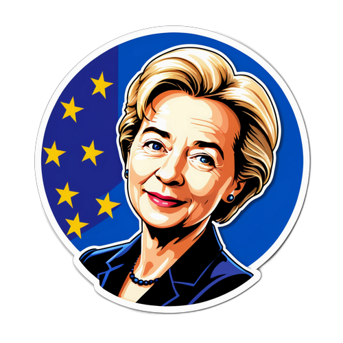 Inspirerende Sticker van Ursula von der Leyen