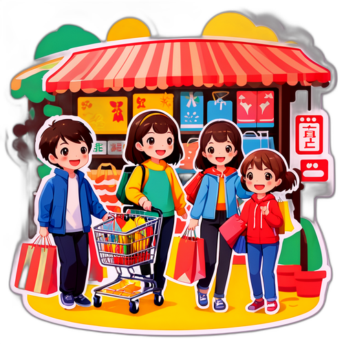 家族や友達と楽しむショッピングシーン
