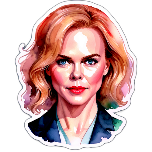 Nicole Kidman művészi akvarell hatású illusztráció