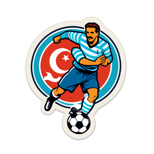 Türkiye Futbolunun Tarihi Anlamını Vurgulayan Vintage Stil Sticker