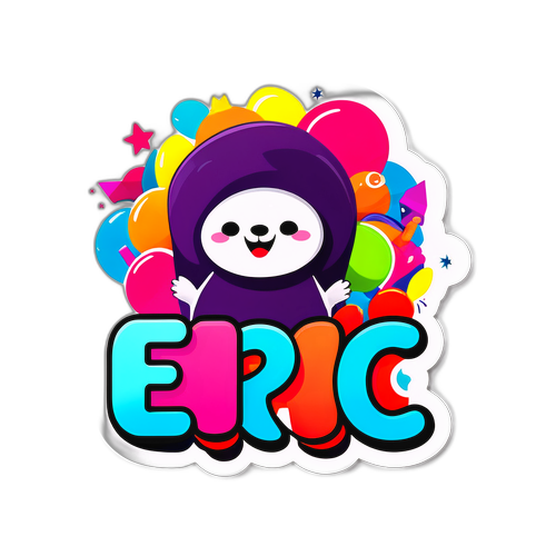 Playful na Sticker ng Pangalan na Eric