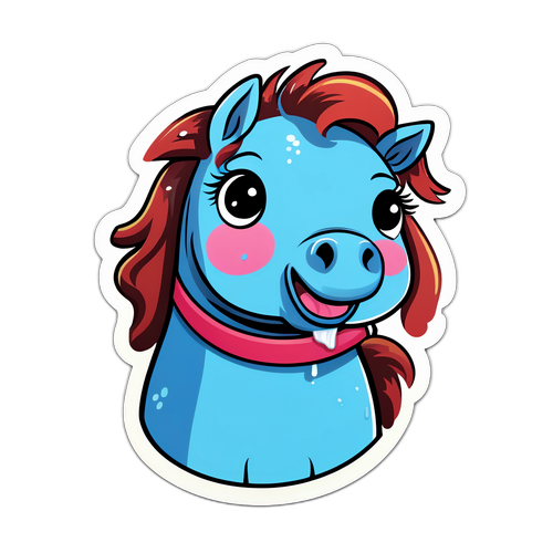 可爱的“哭泣马”贴纸