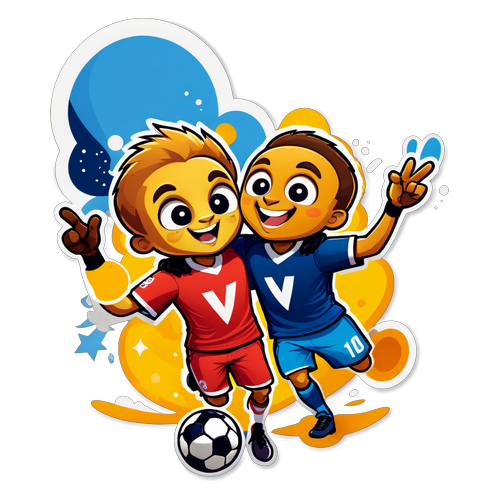 Nhân vật Mascot Verona và Calcio Como chơi bóng đá vui nhộn