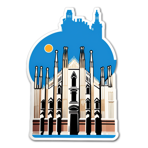 Ontwerp van de Milaan Kathedraal voor 'Inter vs Lazio'