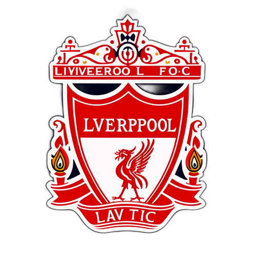Sticker van Liverpool FC met logo en achtergrond van Anfield