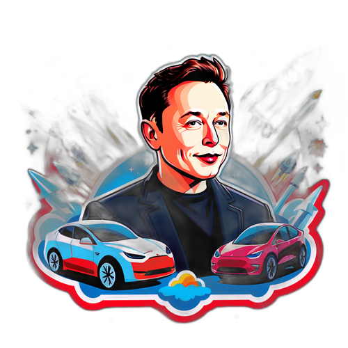 Elon Musk jako postać z kreskówki