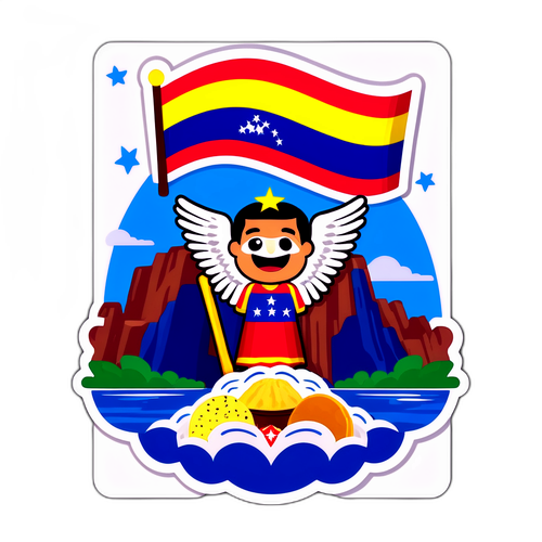 Venezuelansk flagga vid Angel Falls