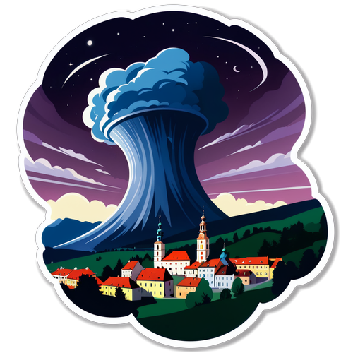 Vichřice nad Českým Krumlovem