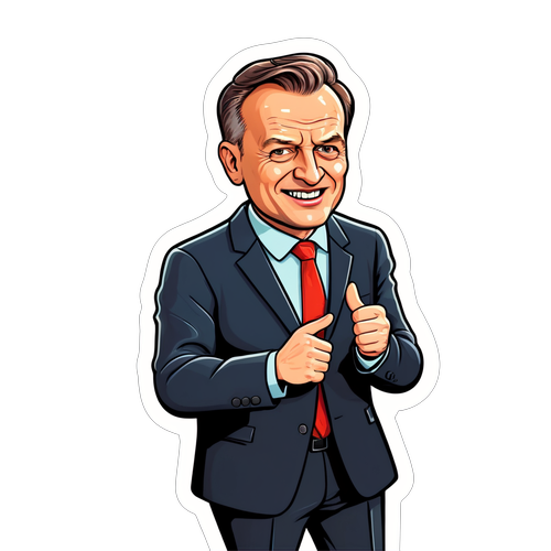 Humorystyczny Karykaturalny Sticker Pawła Szefernakera