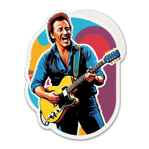 Känn Rockens Kraft: Bruce Springsteen Sticker som Tar Dig Tillbaka i Tiden!