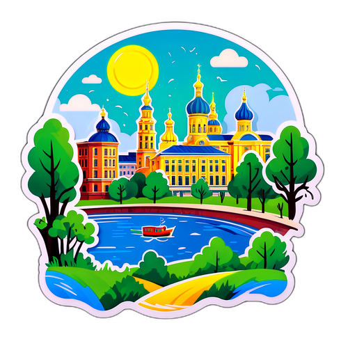 Яскрава ілюстрація Харкова з символами міста