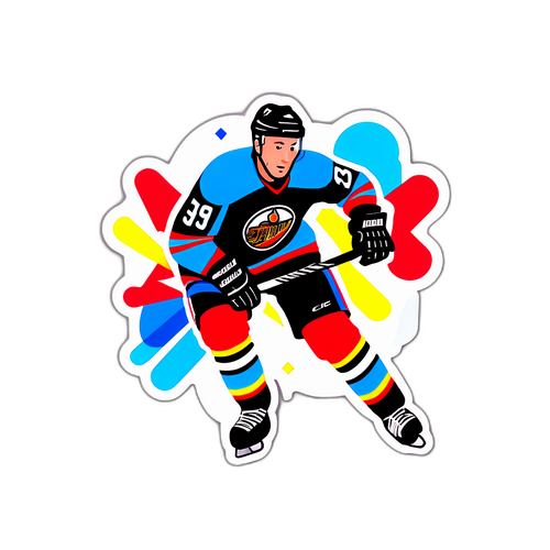 Modern konst klistermärke inspirerat av hockeyrörelse