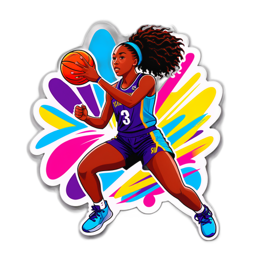 Dynamic Basketball Action Sticker