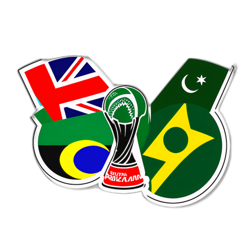 สติ๊กเกอร์การแข่งขันระหว่างแอฟริกาใต้กับปากีสถาน featuring เสื้อทีม