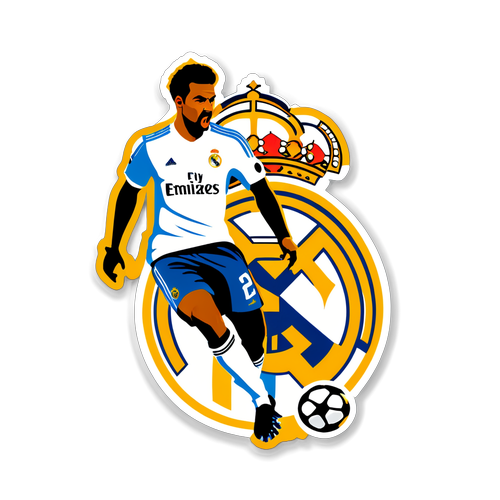 Real Madrid Sticker met Voetballer