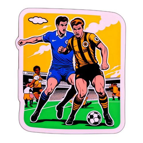 Stiker Gaya Retro Perlawanan Hull City vs Chelsea