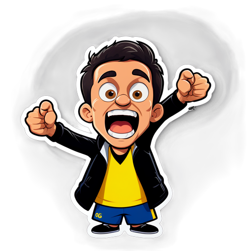 Stiker Kartun Pendukung Angers yang Ceria